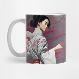 asian geisha in kimono Mug